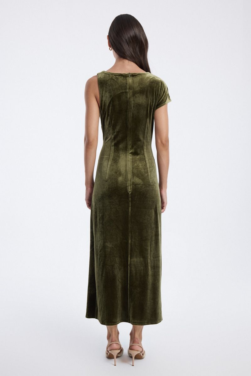 velvet asymmetric dress