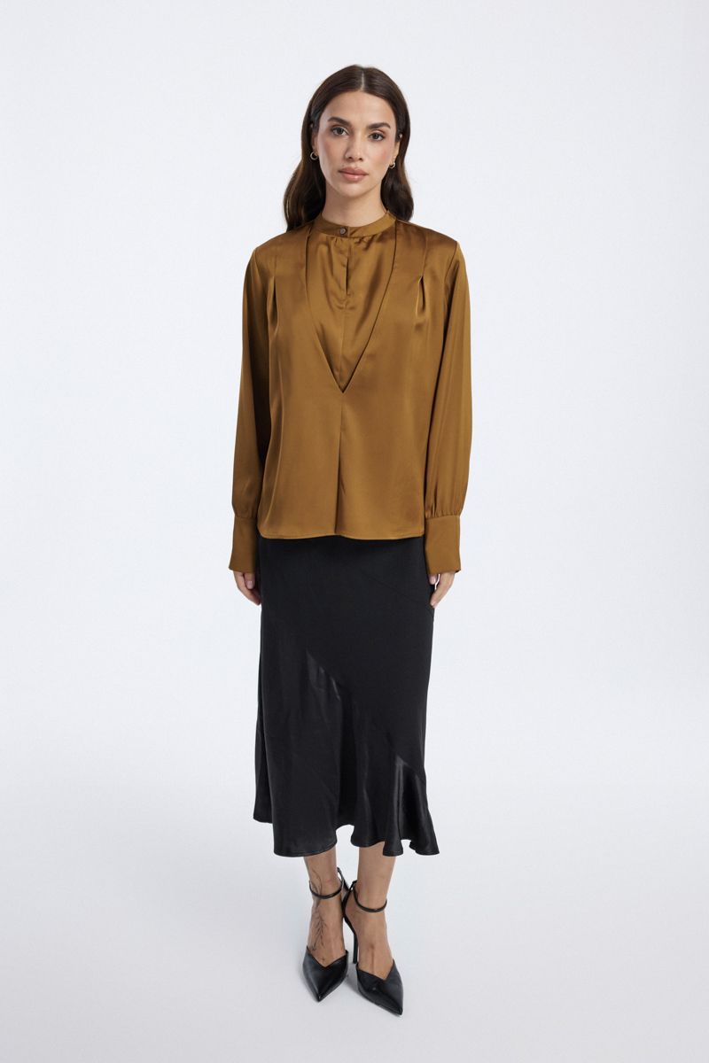 Asymmetrical Panel Midi Skirt