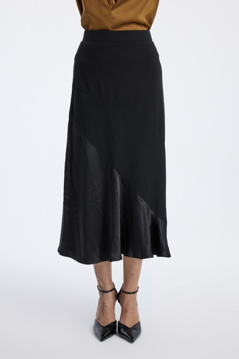 Asymmetrical Panel Midi Skirt