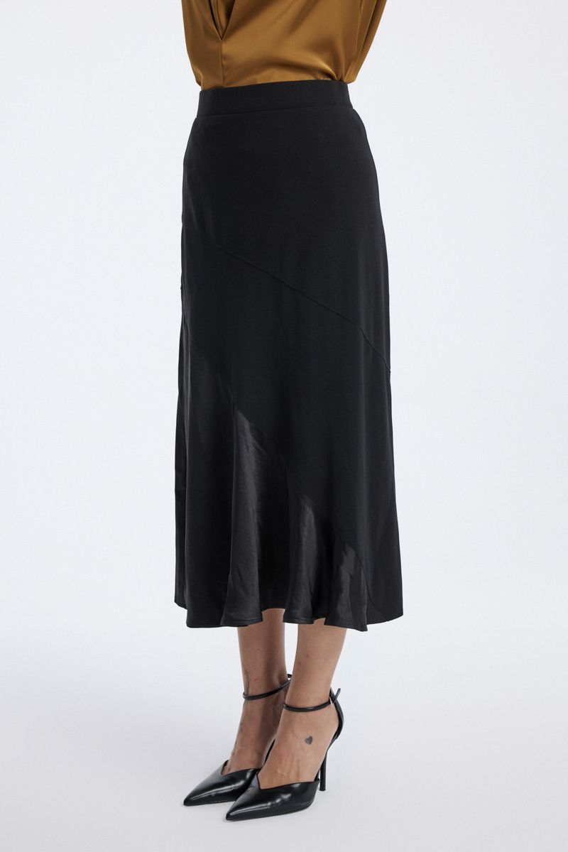 Asymmetrical Panel Midi Skirt
