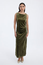 velvet sleeveless maxi dress