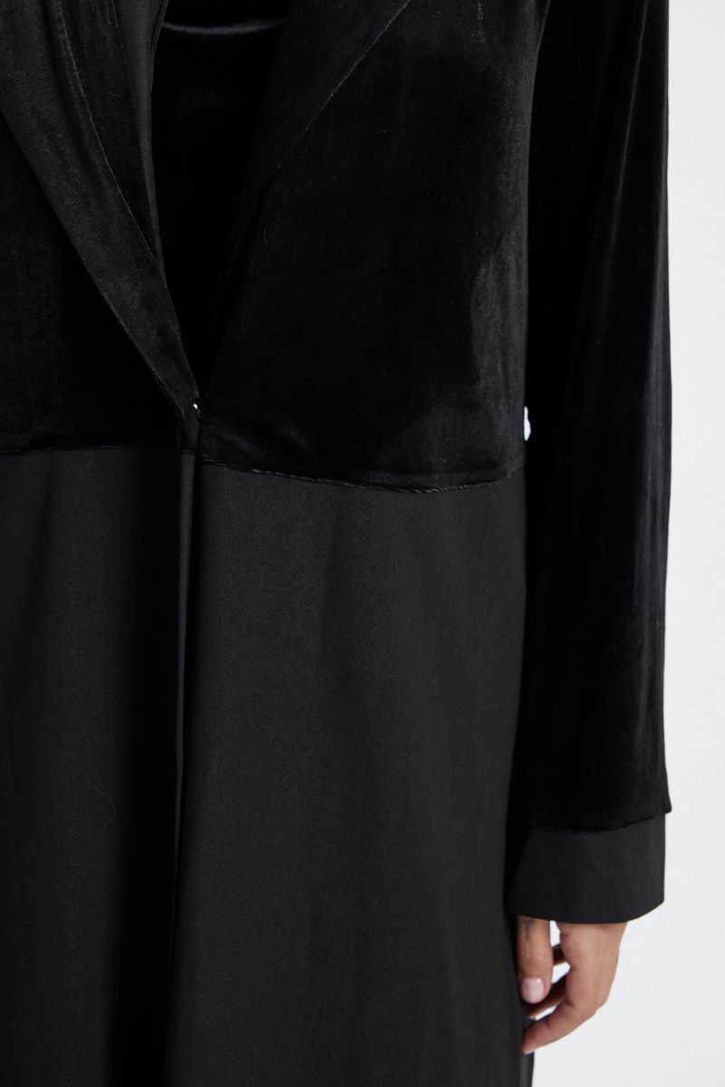 Velvet Panel Longline Abaya
