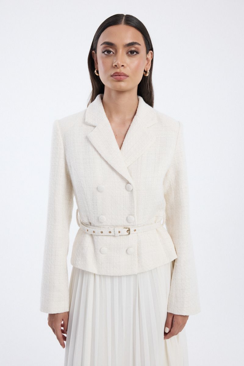 pleated midi dress with belted waist