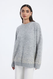 knitted sweater with gradient hem