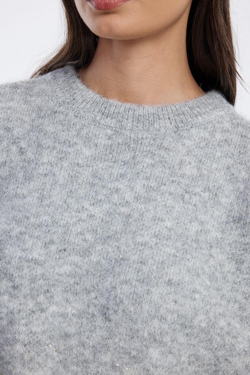 knitted sweater with gradient hem