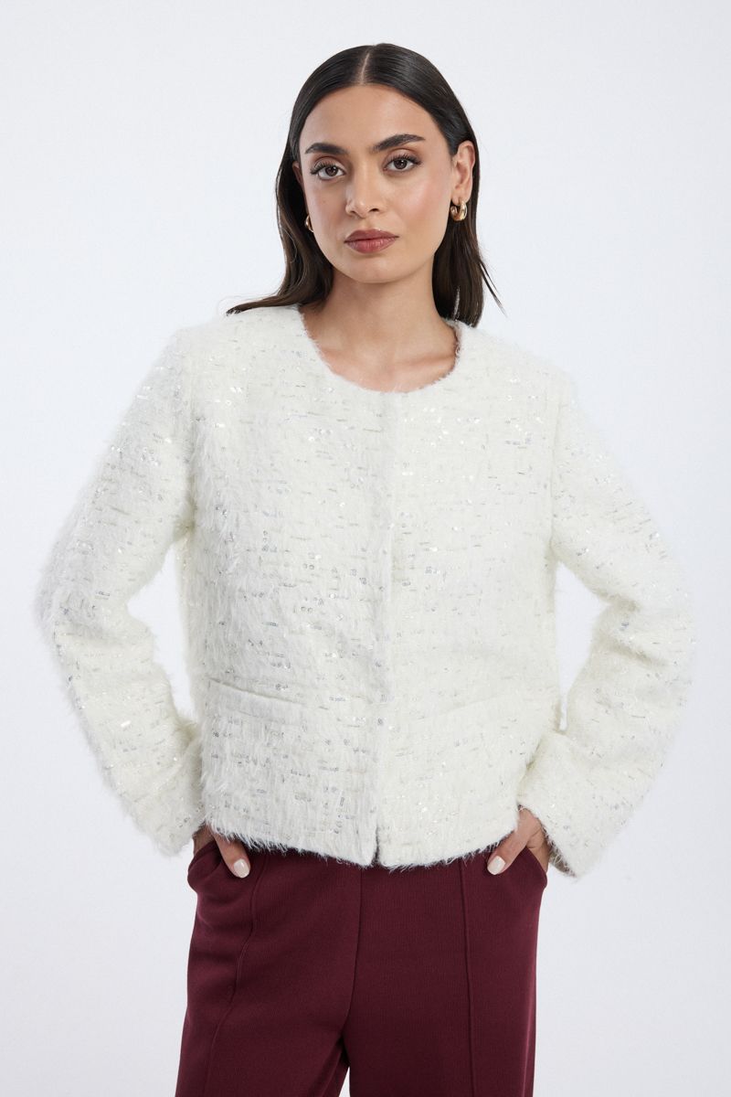 Women textured sequin jacket