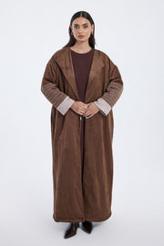 farwa with embroidered sleeve details