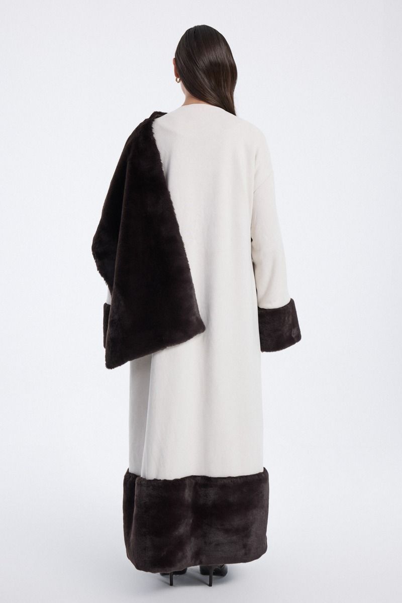 farwa coat with faux fur panels
