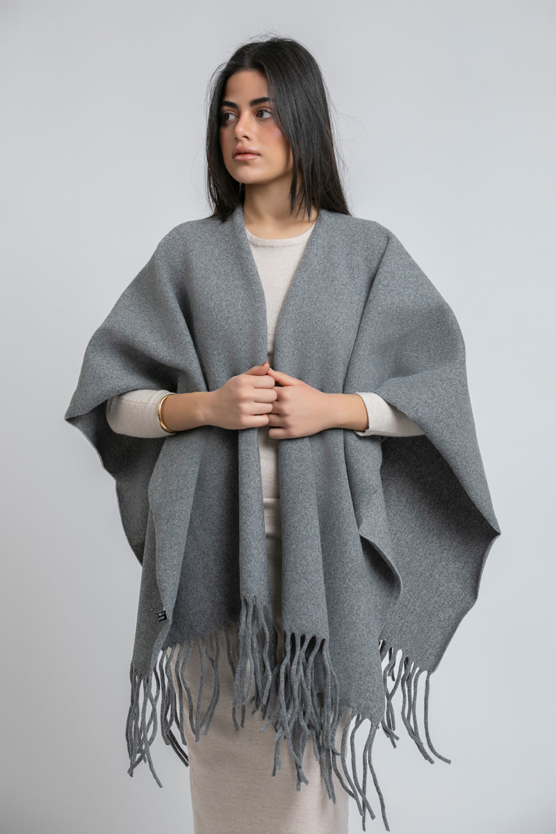 Women Fringed Wool Shawl