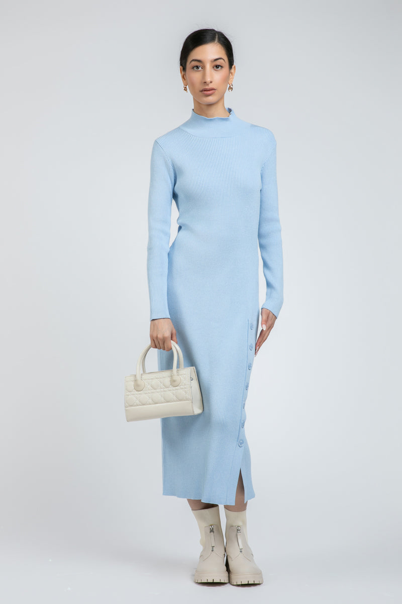 Longline Ribbed Knit Dress