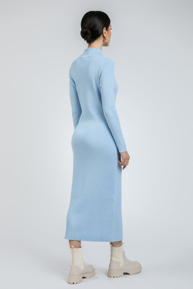 Longline Ribbed Knit Dress
