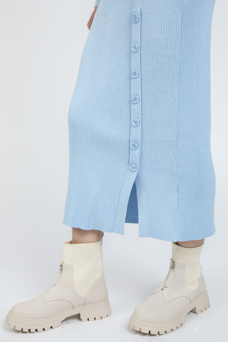 Longline Ribbed Knit Dress