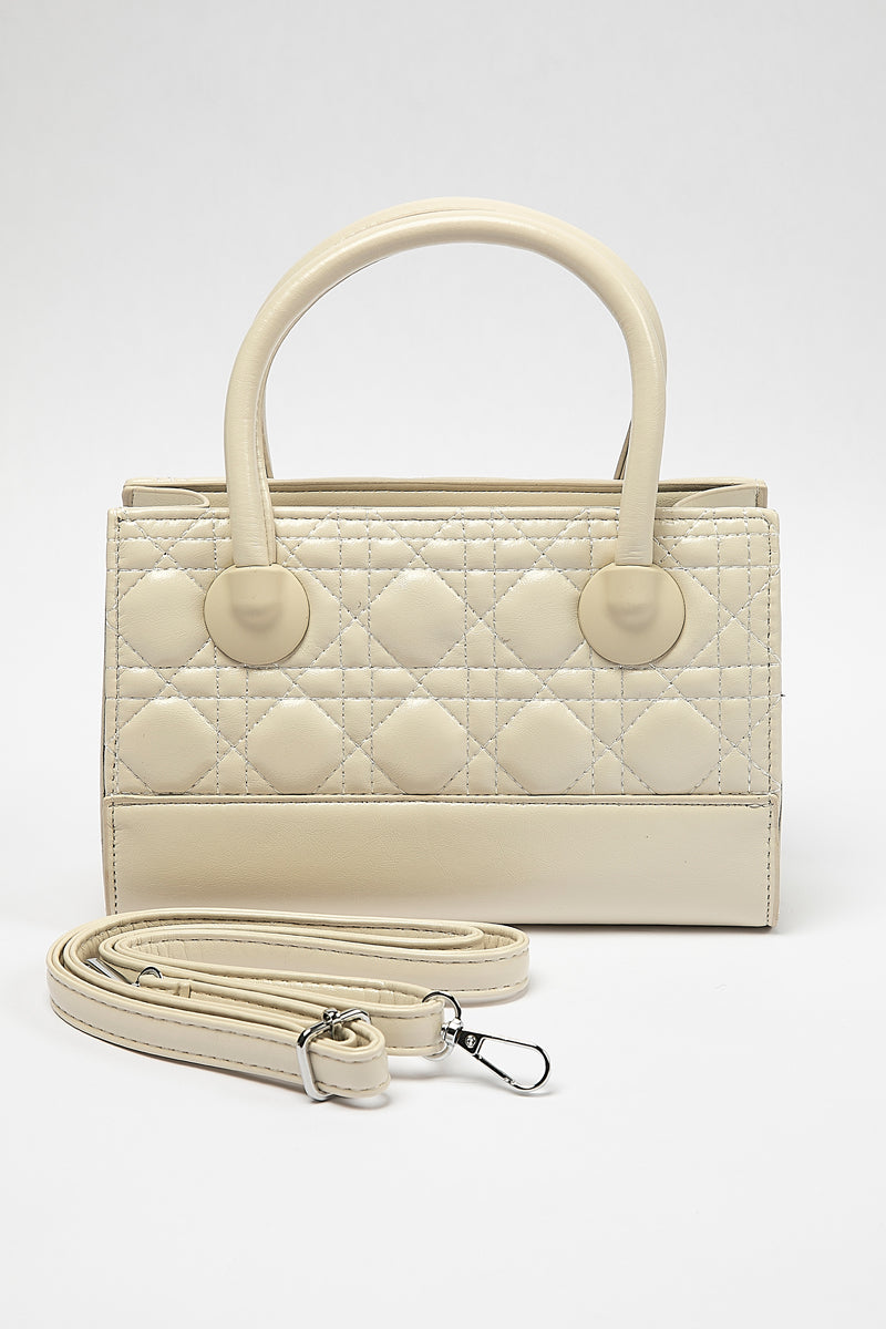Quilted Handbag with Detachable Strap