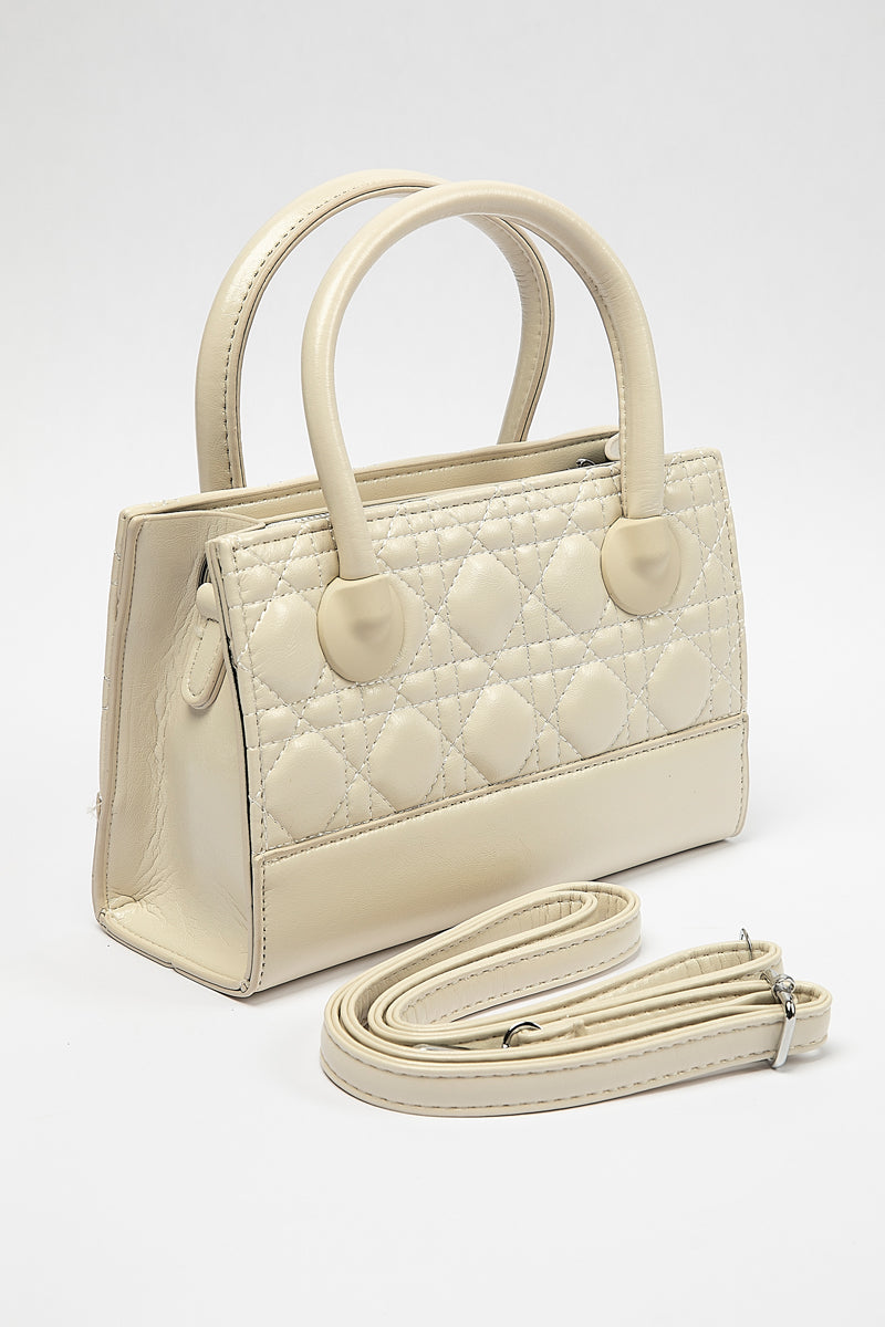 Quilted Handbag with Detachable Strap