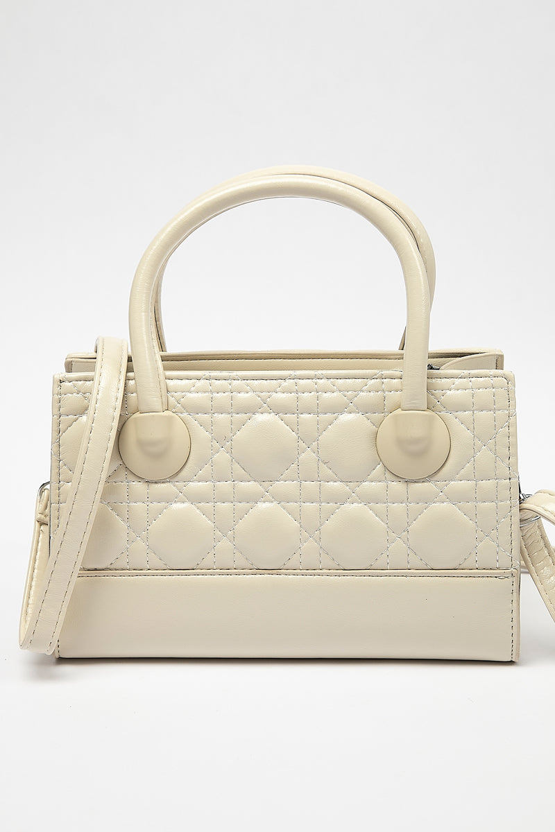 Quilted Handbag with Detachable Strap