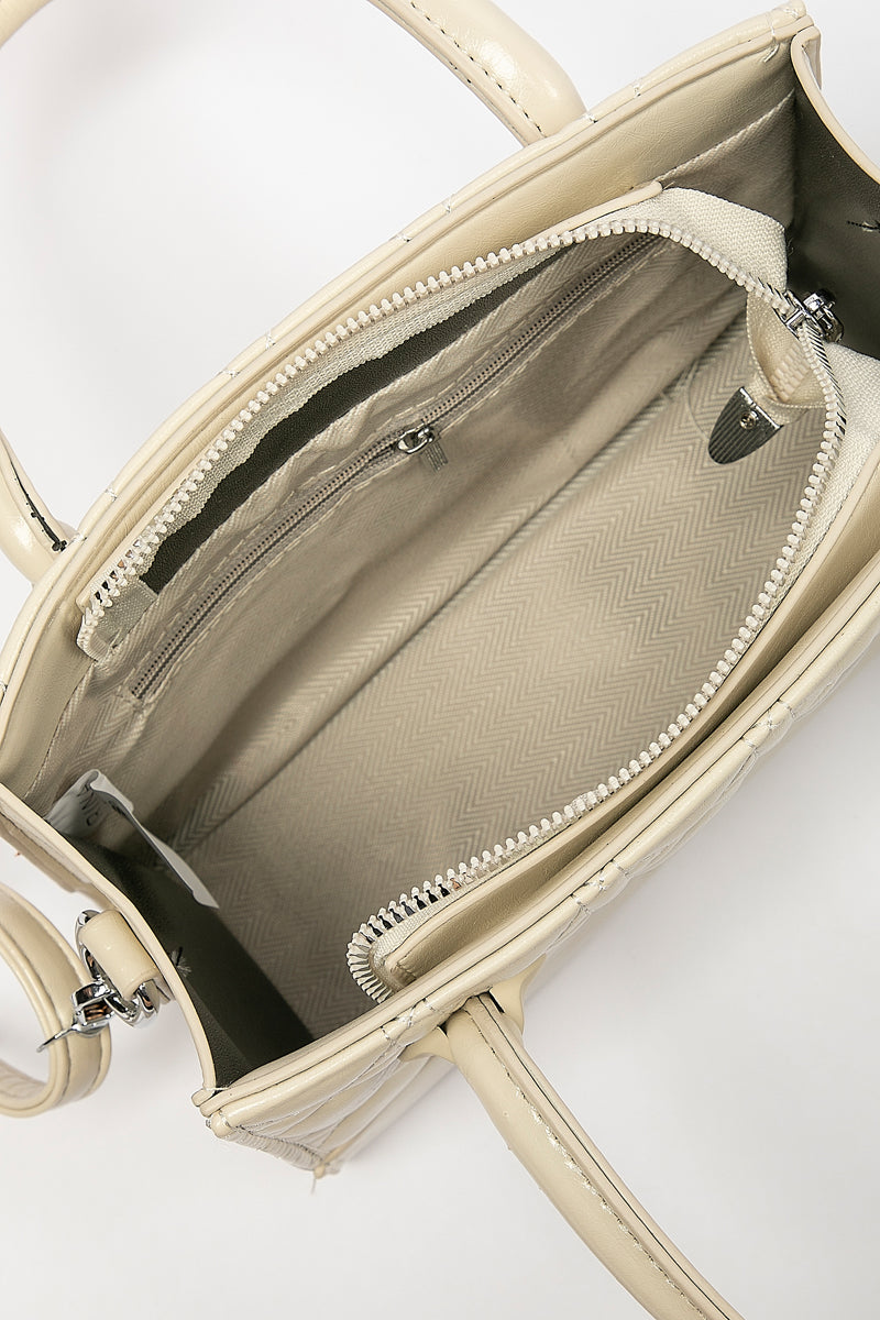 Quilted Handbag with Detachable Strap