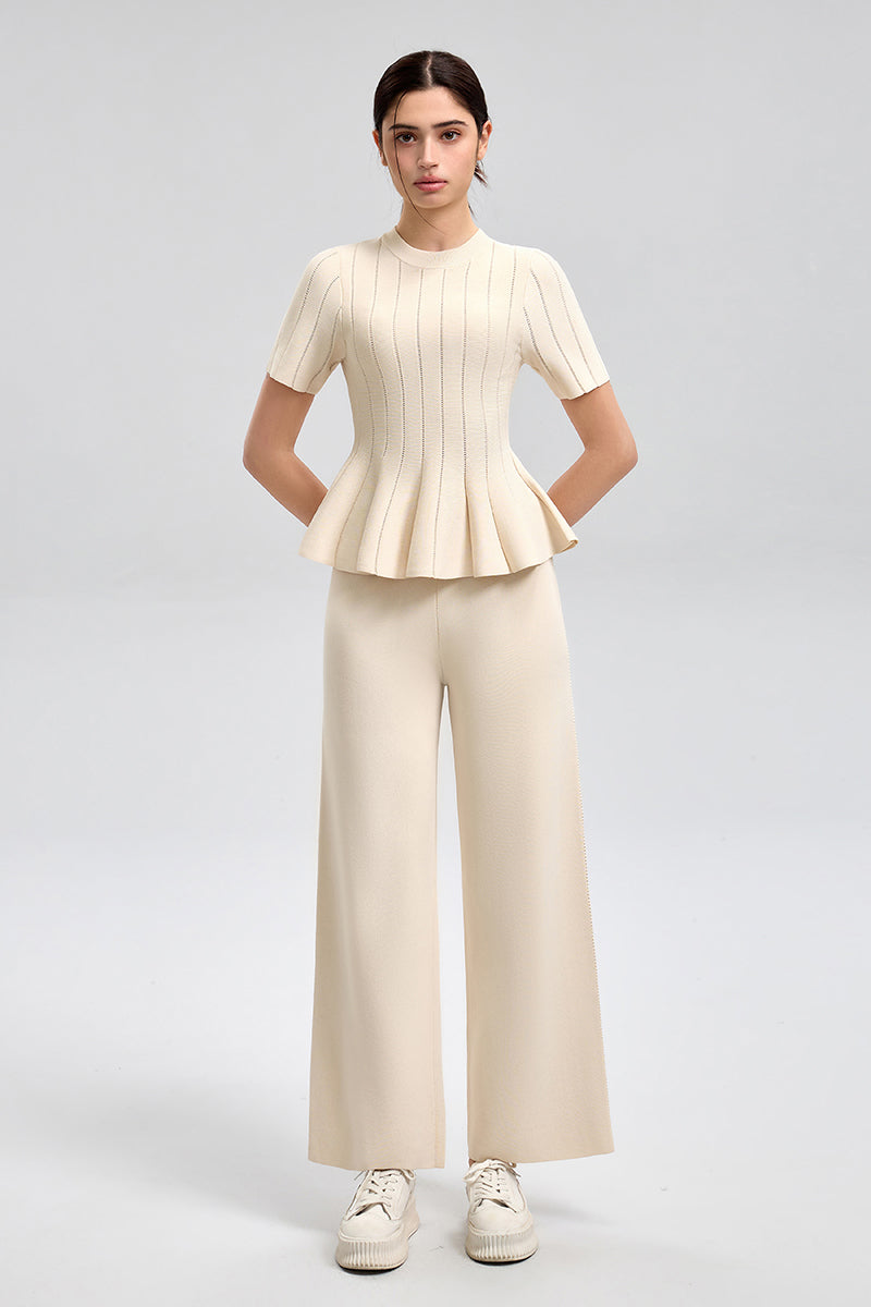 بنطلون محبوك واسع الساق