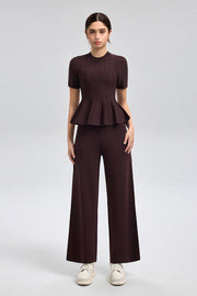 بنطلون محبوك واسع الساق