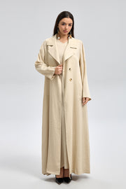 معطف طويل واسع بقصة انسيابية