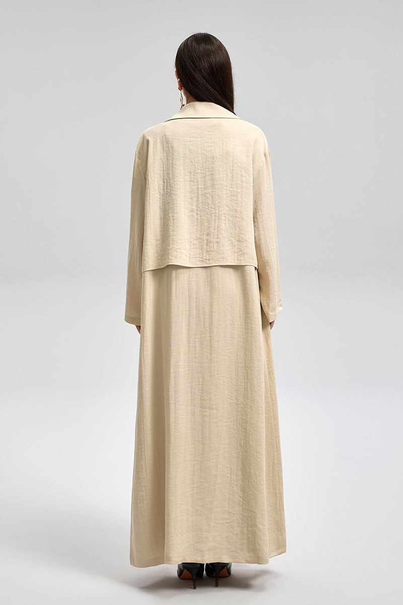 معطف طويل واسع بقصة انسيابية