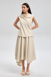 تنورة ميدي بقصّة غير متماثلة