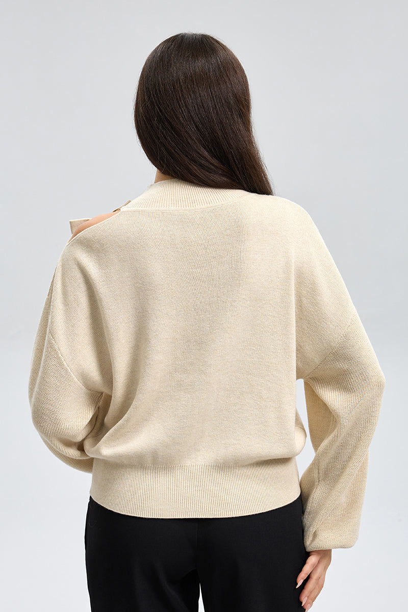 توب تريكو بكتف مكشوف وفيونكة