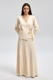 تنورة ماكسي محبوكة بنمط كسرات