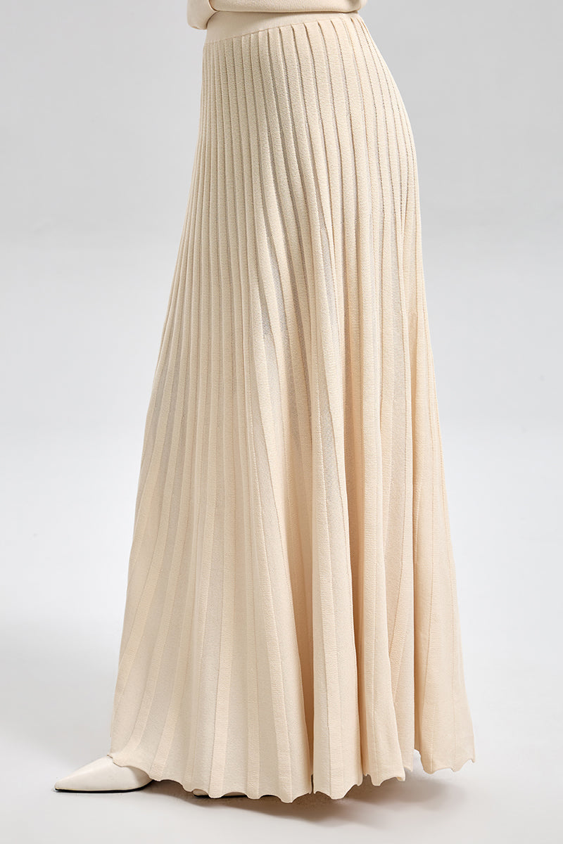 تنورة ماكسي محبوكة بنمط كسرات