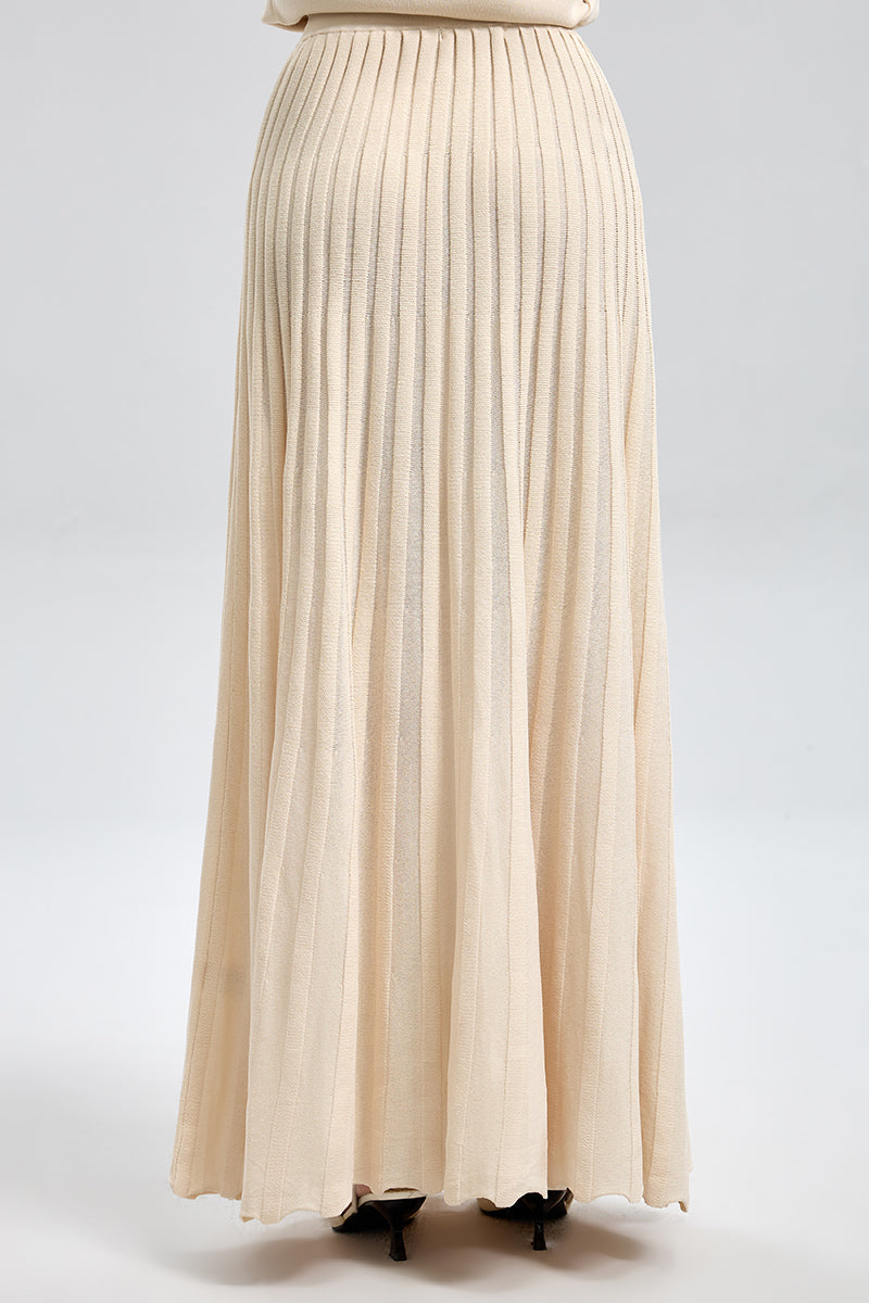 تنورة ماكسي محبوكة بنمط كسرات