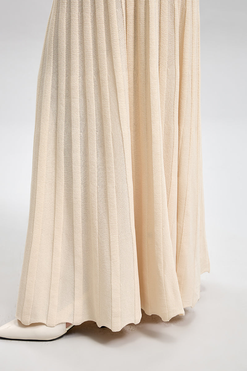 تنورة ماكسي محبوكة بنمط كسرات