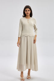 فستان طويل بكسرات