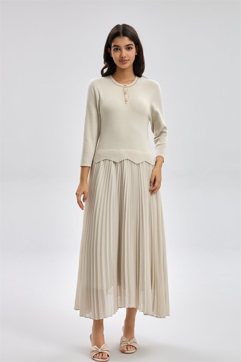 فستان طويل بكسرات