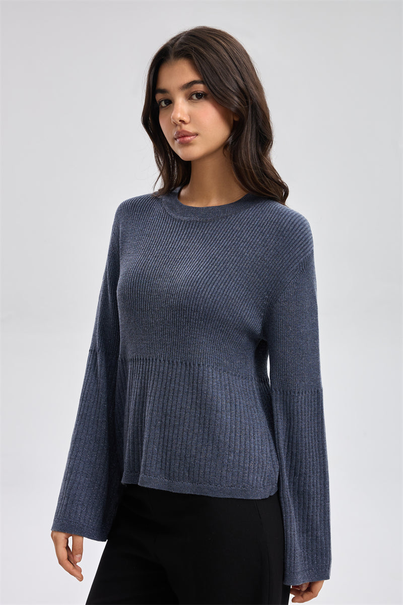 كنزة محبوكة مضلّعة