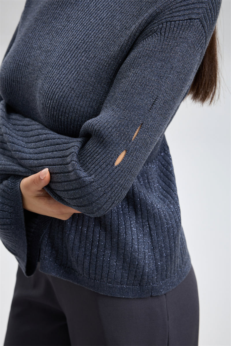 كنزة محبوكة مضلّعة