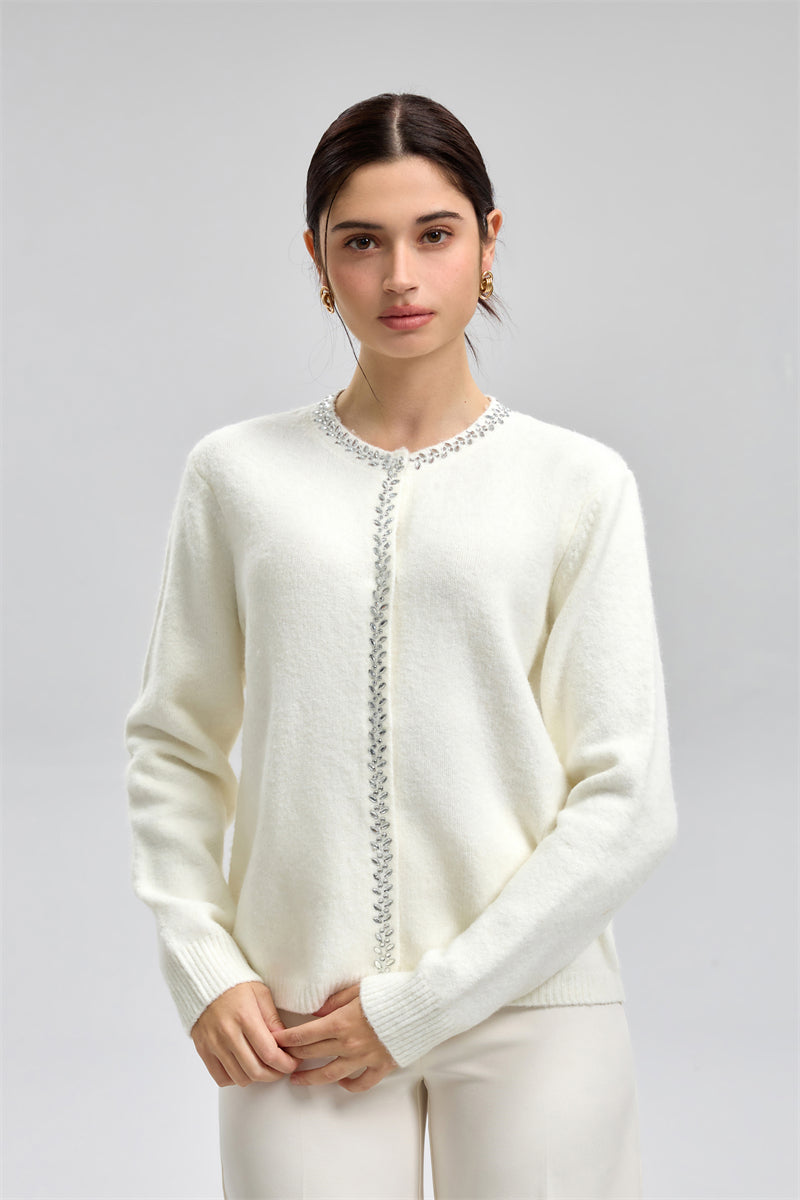 كارديغان محبوك بتفاصيل مُزخرفة