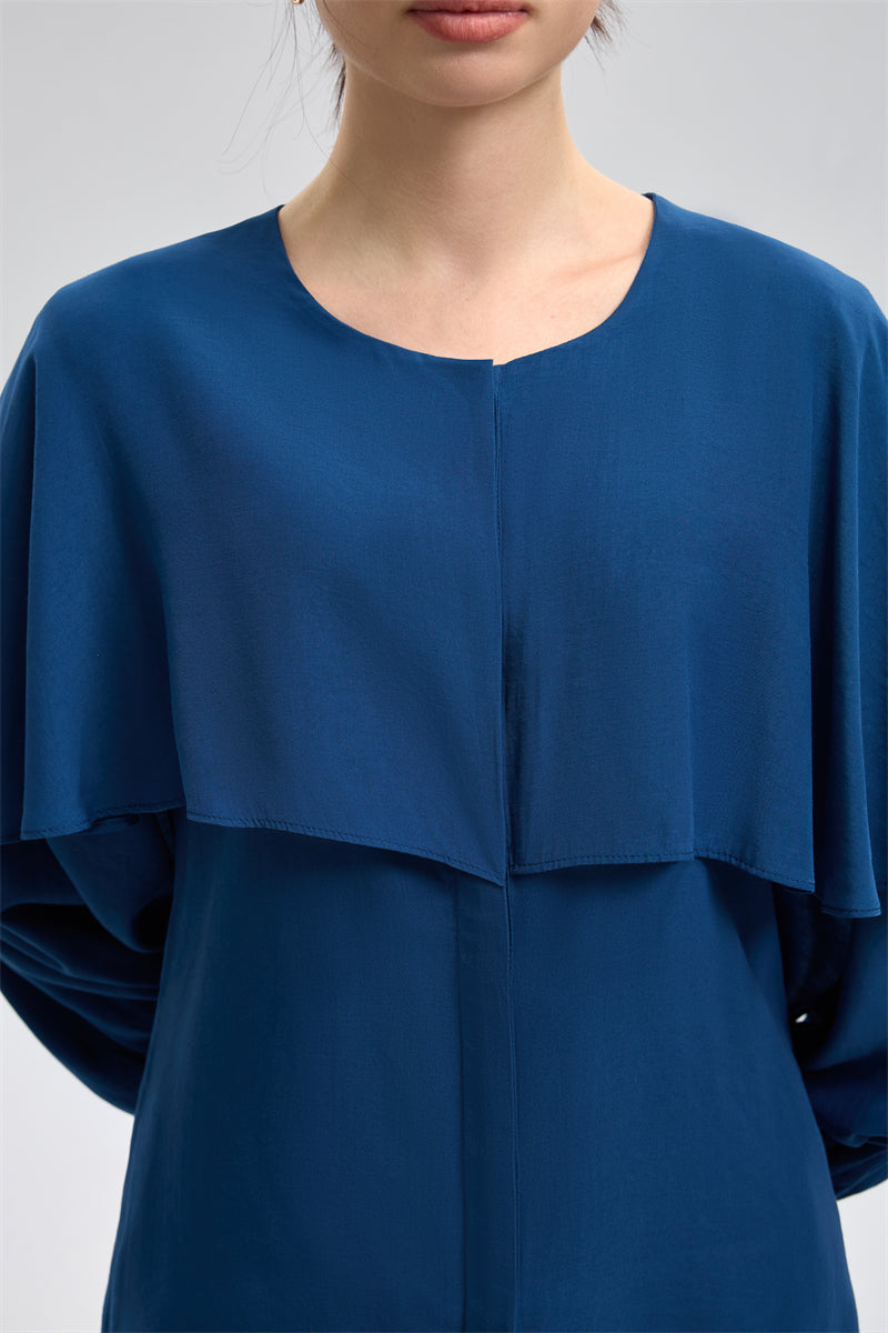 بلوزة أنيقة بطبقة كاب علوية