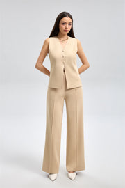 بنطال محبوك واسع بقصّة مستقيمة