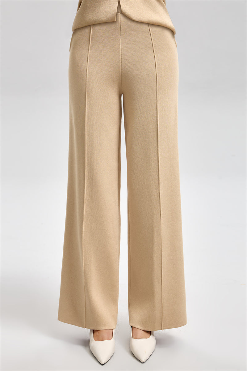 بنطال محبوك واسع بقصّة مستقيمة