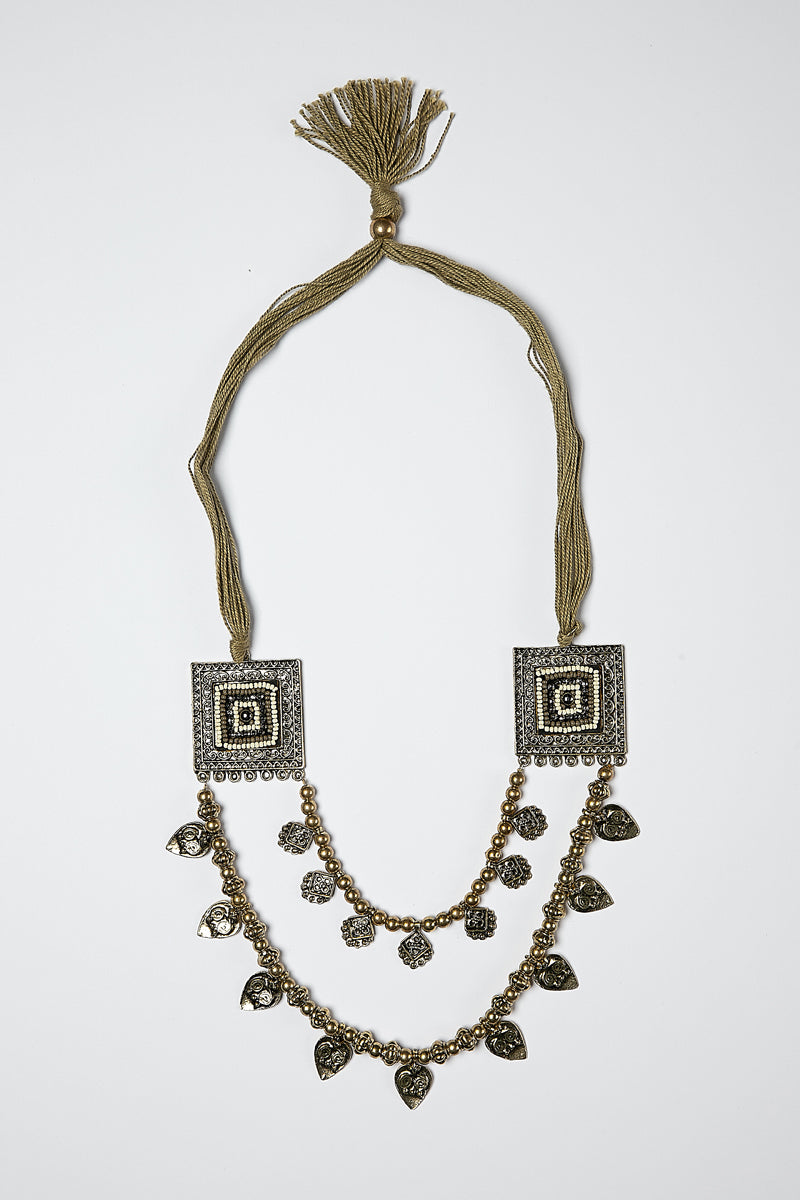 Square Pendant Statement Necklace