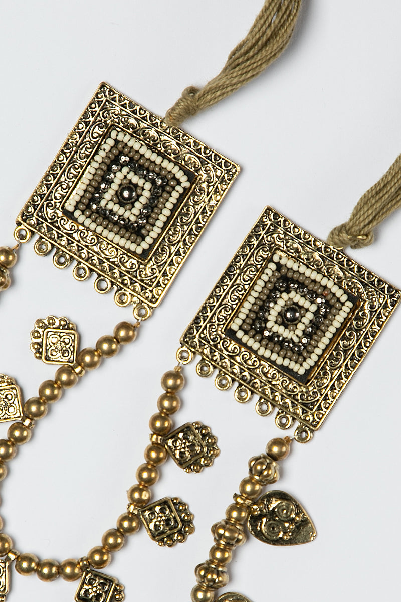 Square Pendant Statement Necklace
