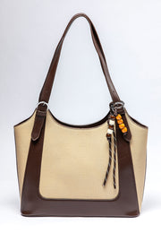 Shoulder Tote Bag with Hanging Detail
