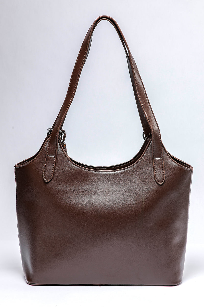 Shoulder Tote Bag with Hanging Detail