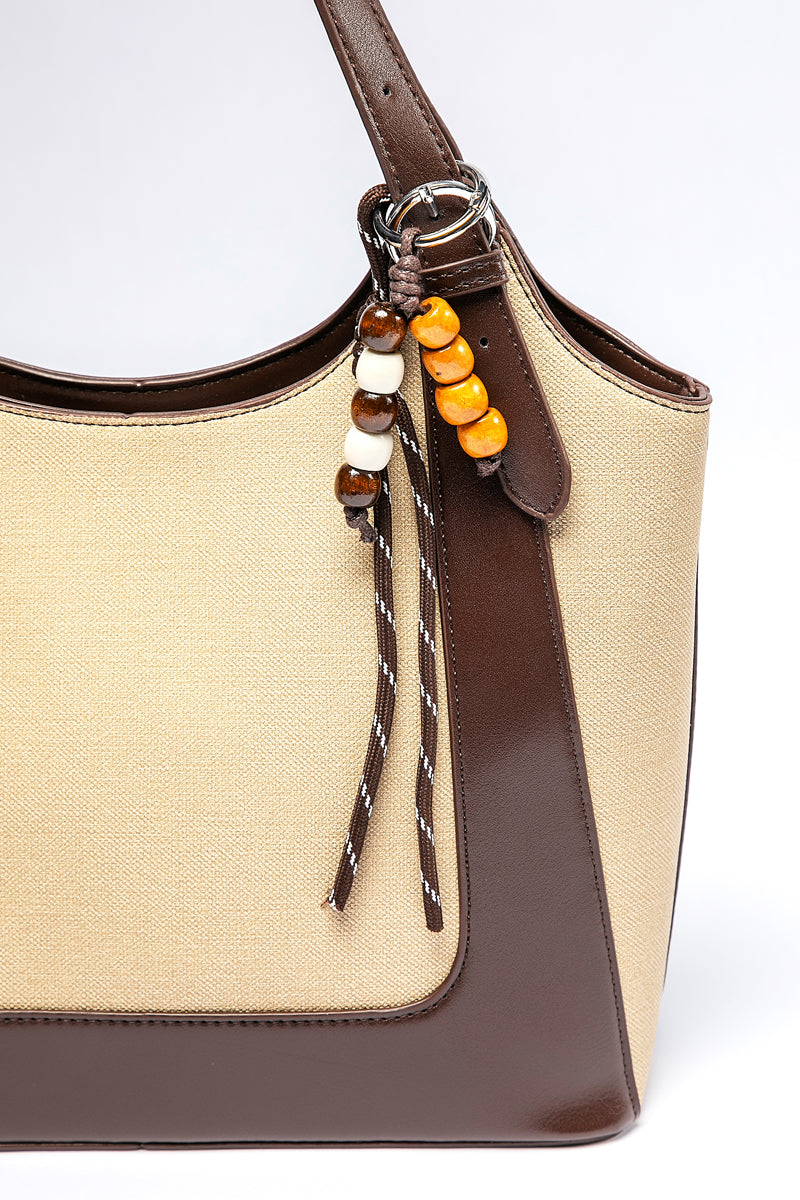 Shoulder Tote Bag with Hanging Detail