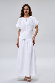 تنورة ماكسي بثنيات عند الخصر