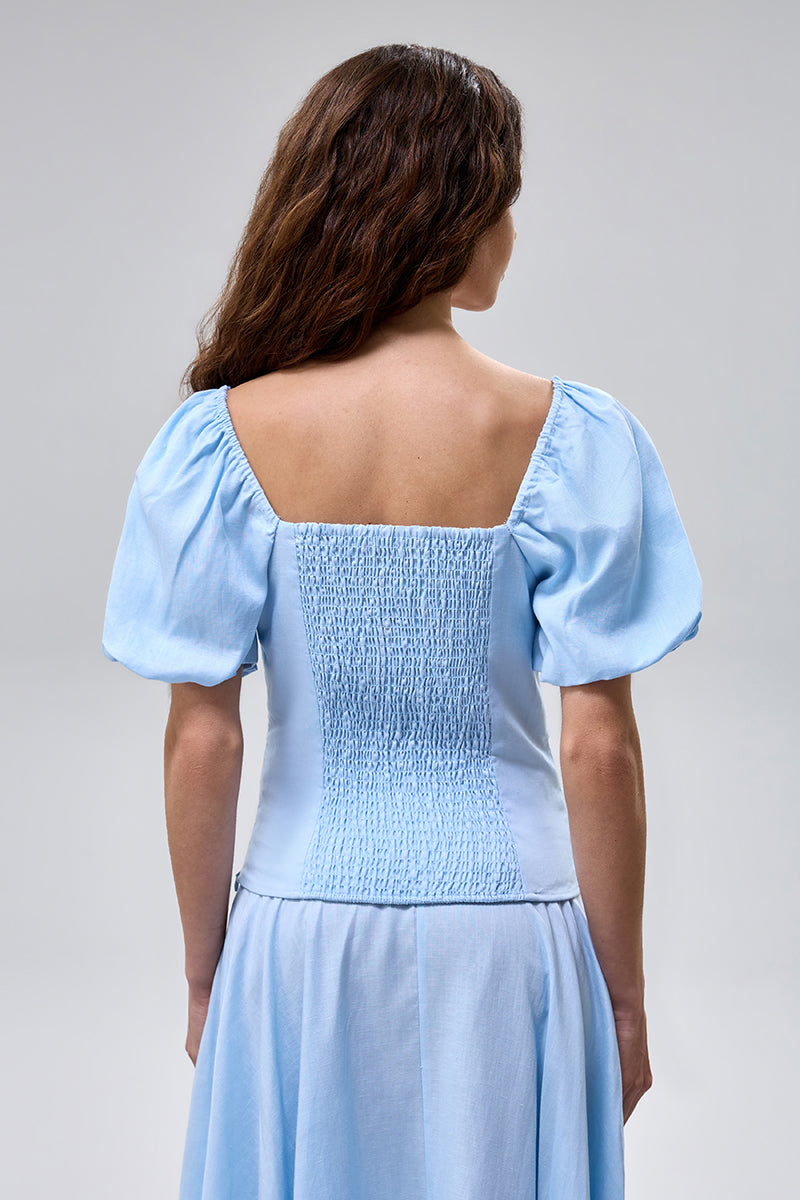 Square Neck Puff Sleeve Blouse