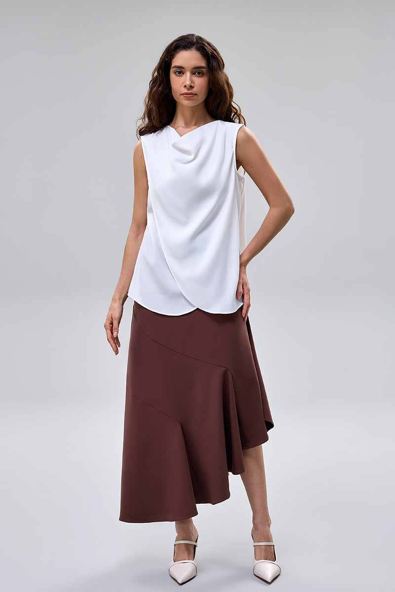 تنورة ميدي بقصة غير متماثلة