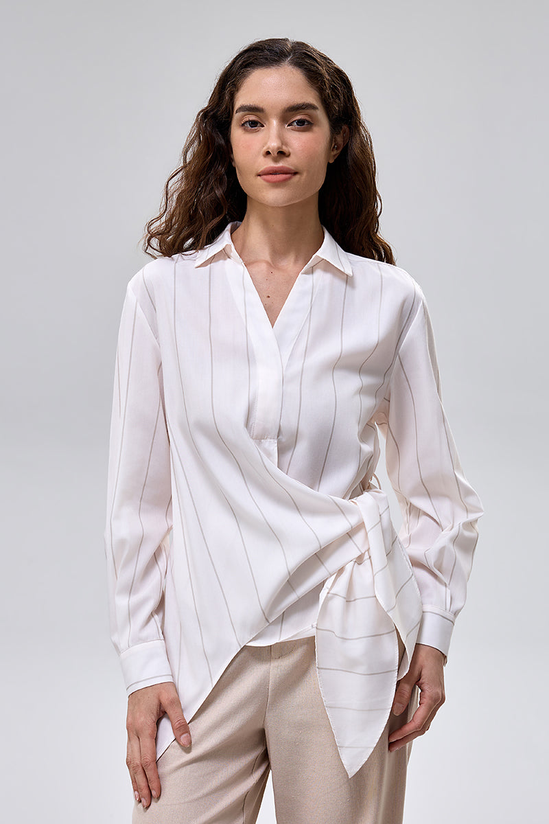 Asymmetric Wrap Blouse