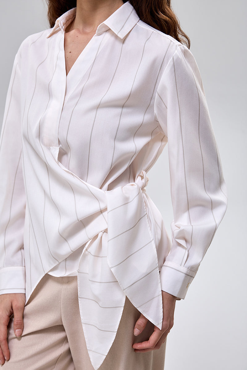 Asymmetric Wrap Blouse
