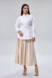 High Waist Pleated Skirt