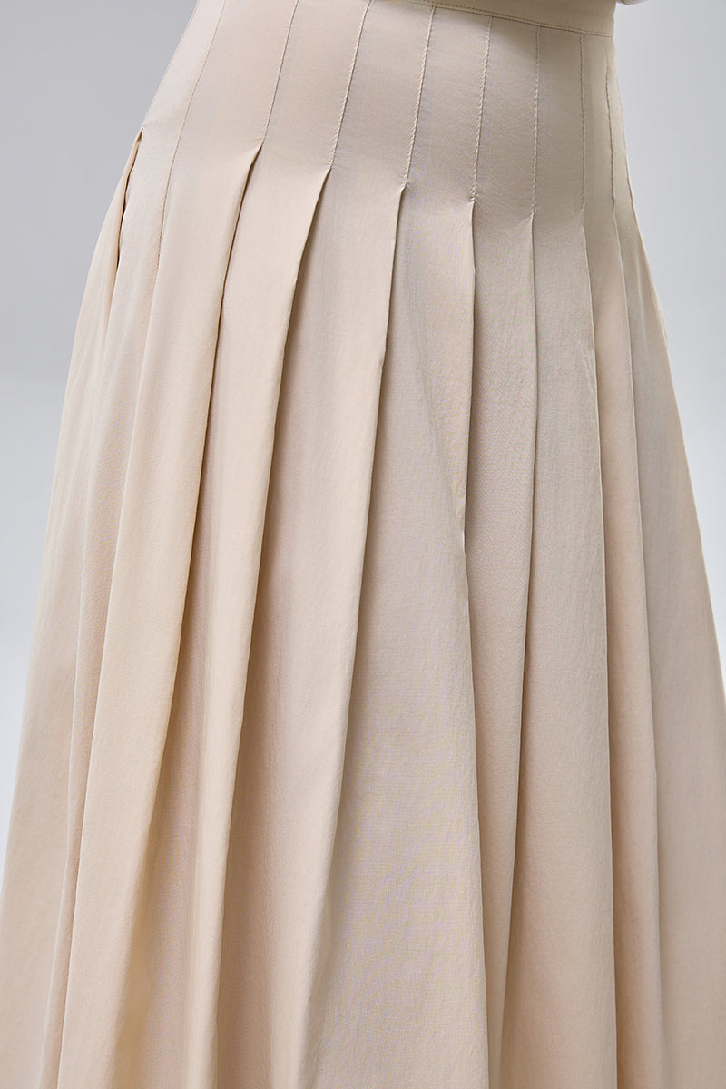 High Waist Pleated Skirt